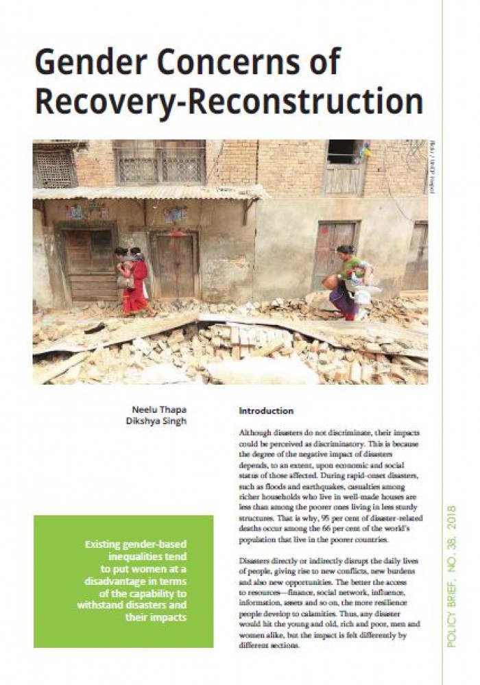 Gender Concerns of Recovery-Reconstruction 