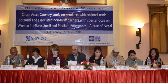 South Asian Country Study on Products with Regional Trade Potential and Associated Non-Tariff Barriers with Special Focus on Women in Micro, Small and Medium Enterprises(WMSMEs) -A case of Nepal 