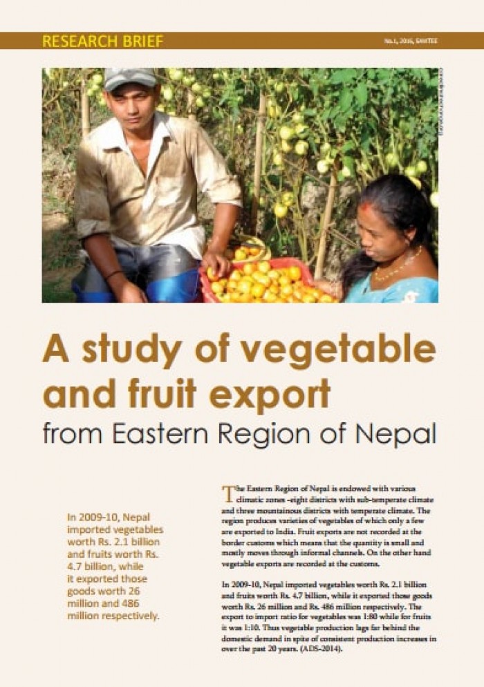 A study of vegetable and fruit export From Eastern Region of Nepal